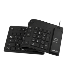 Logilink | Flexible waterproof Keyboard USB + PS/2 | ID0019A | Flexible keyboard | Wired | DE | Black