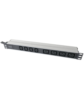 Digitus 1U Aluminum PDU, rackmountable, 4x C13, 4x C19 2x 16A Plug, 250VAC 50/60Hz open end | DN-95423