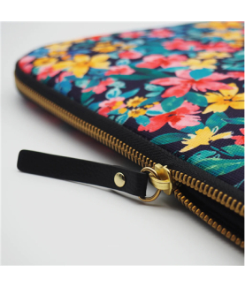 Casyx | SLVS-000023 | Casyx for MacBook | Fits up to size 13 /14 " | Sleeve | Canvas Flowers Dark | Waterproof