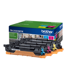 Brother TN-243CMYK, Toner Value Pack | Brother TN243CMYK | Brother TN243CMYK Value Pack - 4-pack - black, yellow, cyan, magenta