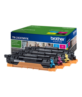 Brother TN-243CMYK, Toner Value Pack | Brother TN243CMYK | Brother TN243CMYK Value Pack - 4-pack - black, yellow, cyan, magenta