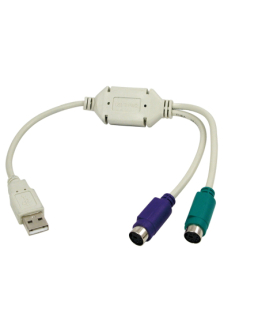 Logilink | Adapter USB to PS/2 x2 :. | Grey | USB M | 2x Mini DIN 6-pin FM | 0.2 m