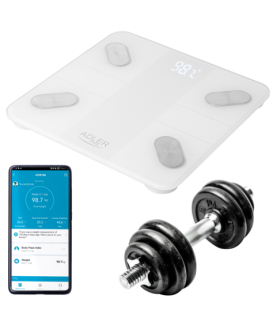 Adler Smart Bathroom Scale | AD 8186w | Maximum weight (capacity) 180 kg | Accuracy 100 g | Body Mass Index (BMI) measuring | W