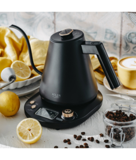 Adler Kettle | AD 1349 | Electric | 1100 W | 1 L | Stainless steel | 360 rotational base | Black/Gold