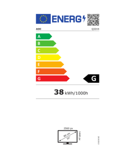 AOC | Monitor | Q32V4 | 31.5 " | IPS | QHD | 16:9 | 75 Hz | 4 ms | 2560 x 1440 | 250 cd/m | Headphone out (3.5mm) | HDMI ports 