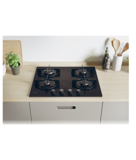 Candy Hob | CVW6BB | Gas on glass | Number of burners/cooking zones 4 | Knobs | Black