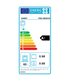 Candy Oven | FIDC X605/CA | 65 L | Electric | Aquactiva | Mechanical and electronic | Steam function | Height 59.5 cm | Width 5