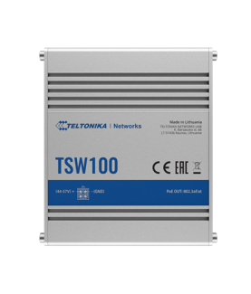 Teltonika | Industiral POE+ Swith | TSW100 | Unmanaged | Desktop | Gigabit Ethernet (copper) ports quantity 5 | Power over Ethe