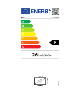 AOC | LCD Monitor | Q27V4EA | 27 " | IPS | QHD | 16:9 | 75 Hz | 4 ms | 2560 x 1440 | 250 cd/m | Headphone out | HDMI ports quan