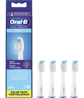 Oral-B Pulsonic Clean Replaceable Toothbrush Heads | SR32-4 | Heads | For adults | Number of brush heads included 4 | White