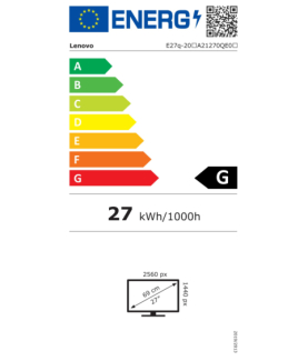 Lenovo | ThinkVision | E27q-20 | 27 " | IPS | QHD | 16:9 | 75 Hz | 4 ms | 2560 x 1440 | 350 cd/m | HDMI ports quantity 1 | Rave