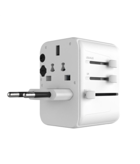 Fixed | Voyager World Adapter | FIXCT30-1C2A-WH | USB-A/USB-C | Travel Adapter