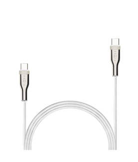 Fixed | Braided Cable USB-C/USB-C, 2m, 100W | FIXDB-CC2-WH