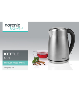 Gorenje | Kettle | K17S | Electric | 2000 W | 1.7 L | Stainless steel | 360 rotational base | Stainless steel