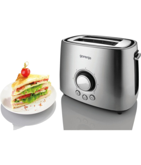 Gorenje | Toaster | T1000E | Power 1000 W | Number of slots 2 | Housing material Metal | Stainless Steel