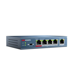 Hikvision | Switch | DS-3E0105P-E | Unmanaged | Desktop | 10/100 Mbps (RJ-45) ports quantity 4 | Gigabit Ethernet (copper) port