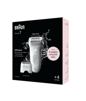 Braun Epilator | SE7-041 Silk épil 7 | Number of power levels 2 | Wet & Dry | White/Silver