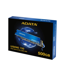 ADATA | LEGEND 750 | 500 GB | SSD form factor M.2 2280 | Solid-state drive interface PCIe Gen3x4 | Read speed 3500 MB/s | Write