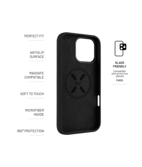 Fixed | MagFlow | Back Cover | Apple | iPhone 16 Pro Max | Silicone | Black