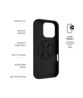 Fixed | MagFlow | Back Cover | Apple | iPhone 16 Pro | Silicone | Black