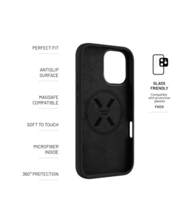 Fixed | MagFlow | Back Cover | Apple | iPhone 16 | Silicone | Black