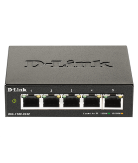 D-Link | Smart Managed Switch | DGS-1100-05V2/E | Managed L2 | Rackmountable | Gigabit Ethernet (copper) ports quantity 5