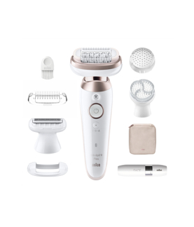 Braun Epilator | SES9-360 Silk épil 9 Flex 3D | Operating time (max) 50 min | Number of power levels 1 | Wet & Dry | White/Rose