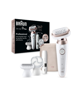 Braun Epilator | SES9-360 Silk épil 9 Flex 3D | Operating time (max) 50 min | Number of power levels 1 | Wet & Dry | White/Rose