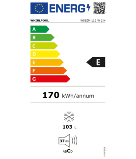 Whirlpool Freezer | W55ZM 112 W 2 N | Energy efficiency class E | Upright | Free standing | Height 83.8 cm | Total net capacity