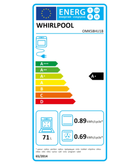 Whirlpool Oven | OMK58HU1B | 71 L | Electric | Hydrolytic | Electronic | Convection | Height 59.5 cm | Width 59.5 cm | Black