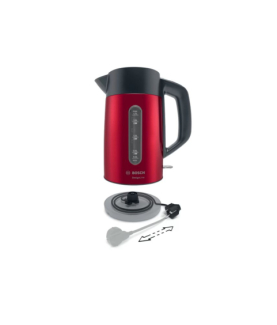 Bosch | Kettle | DesignLine TWK4P434 | Electric | 2400 W | 1.7 L | Stainless steel | 360 rotational base | Red/Black