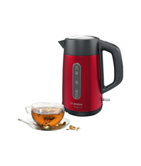 Bosch | Kettle | DesignLine TWK4P434 | Electric | 2400 W | 1.7 L | Stainless steel | 360 rotational base | Red/Black