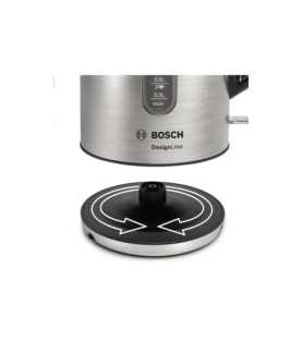 Bosch | Kettle | DesignLine TWK4P440 | Electric | 2400 W | 1.7 L | Stainless steel | 360 rotational base | Stainless steel/Blac