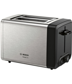 Bosch | DesignLine Toaster | TAT4P420 | Power 970 W | Number of slots 2 | Housing material Stainless Steel | Stainless steel/Bl