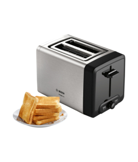 Bosch | DesignLine Toaster | TAT4P420 | Power 970 W | Number of slots 2 | Housing material Stainless Steel | Stainless steel/Bl