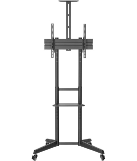 Goobay Floor stand | 59508 TV Presentation Stand Pro (Size L) | Adjustable Height, Tilt | 37-70 " | Black