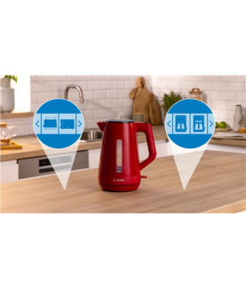 Bosch Kettle | TWK1M124 | Electric | 2400 W | 1.7 L | Plastic | 360 rotational base | Red