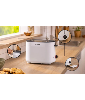 Bosch Compact Toaster | TAT2M121 MyMoment | Power 950 W | Number of slots 2 | Housing material Plastic | White