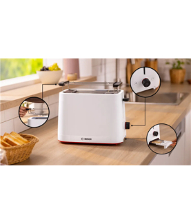 Bosch Compact Toaster | TAT3M121 MyMoment | Number of slots 2 | Housing material Plastic | White