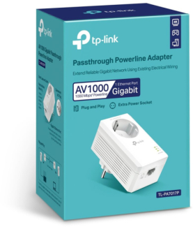 TP-LINK | AV1000 Gigabit Passthrough Powerline Adapter | TL-PA7017P | 1000 Mbit/s | Ethernet LAN (RJ-45) ports 1 | No Wi-Fi | E