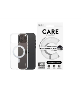 CARE Feature Case | Back cover | Apple | iPhone 16 Pro Max | Recycled plastic | Silver | Kickstand & MagSafe