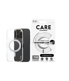 CARE Feature Case | Back cover | Apple | iPhone 16 PRO | Recycled plastic | Silver | Kickstand & MagSafe