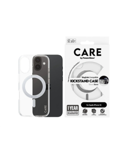 CARE Feature Case | Back cover | Apple | iPhone 16 | Recycled plastic | Silver | Kickstand & MagSafe