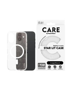 CARE Flagship Case | Back cover | Apple | iPhone 16 | Recycled plastic | White | Urban Combat Star Lit with MagSafe