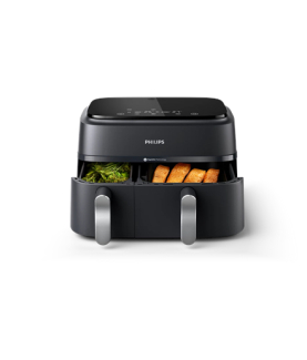 Philips Dual Basket Airfryer | NA351/00 3000 Series | Power 2750 W | Capacity 9 L | Rapid Air technology | Black