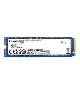 Kingston SSD | NV3 | 4000 GB | SSD form factor M.2 2280 | Solid-state drive interface PCIe 4.0 x4 NVMe | Read speed 6000 MB/s |