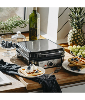 Adler Waffle Maker | AD 3083 | 1800 W | Number of pastry 4 | Belgium | Silver/Black