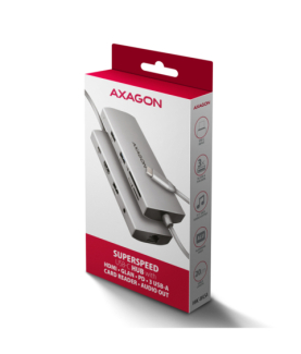 AXAGON Multi port USB-C 5Gbps hub | HMC-8HLSA