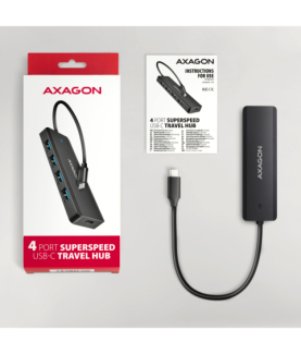 AXAGON Travel four-port USB-C 5Gbps hub | HUE-C1C