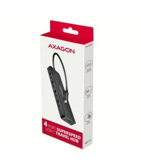 AXAGON Travel four-port USB-C 5Gbps hub | HUE-C1C